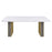 Carla Rectangular Dining Table with Cultured Carrara Marble Top White and Gold