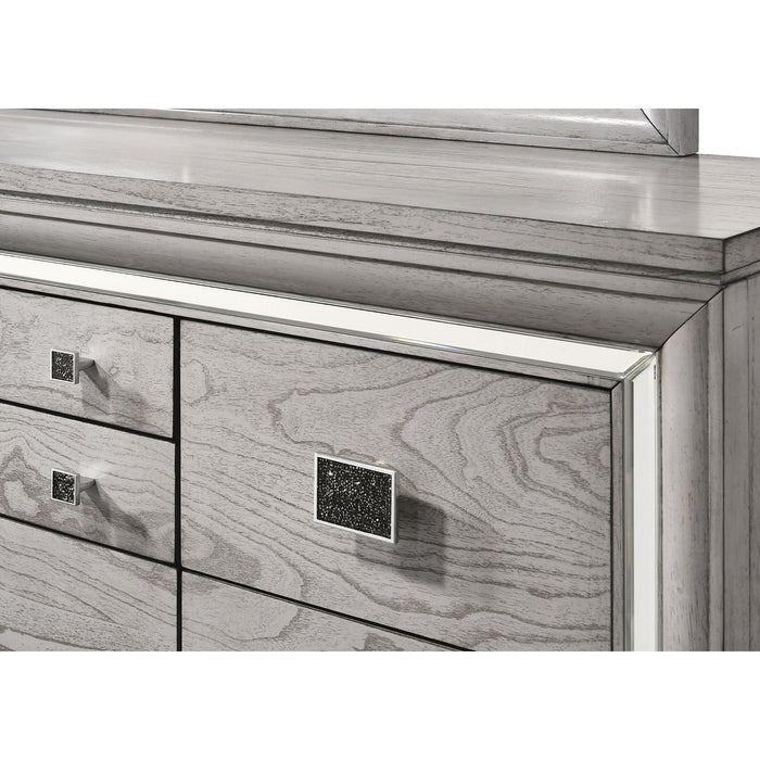 Vail 10-Drawer Dresser with Mirrored Accents