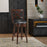 Swivel X-back Upholstered Counter Height Bar Stool with PVC Cushioned Seat