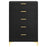 Kendall 5-drawer Chest Black and Gold