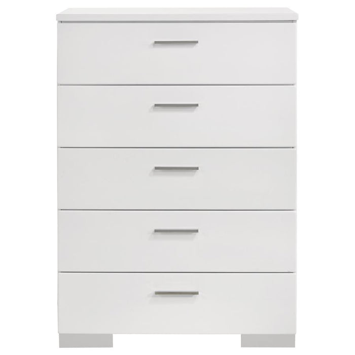 Felicity 5-drawer Chest Glossy White