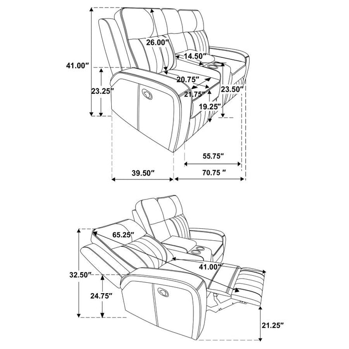 Raelynn 3-piece Upholstered Motion Reclining Sofa Set Grey