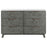 Nathan 6-drawer Dresser White Marble and Grey