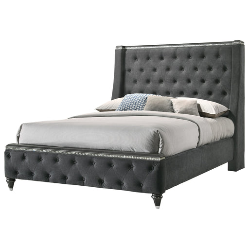 Giovani Gray Upholstered Panel Bed