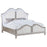 Evangeline Tufted Upholstered Platform Bed Ivory and Silver Oak