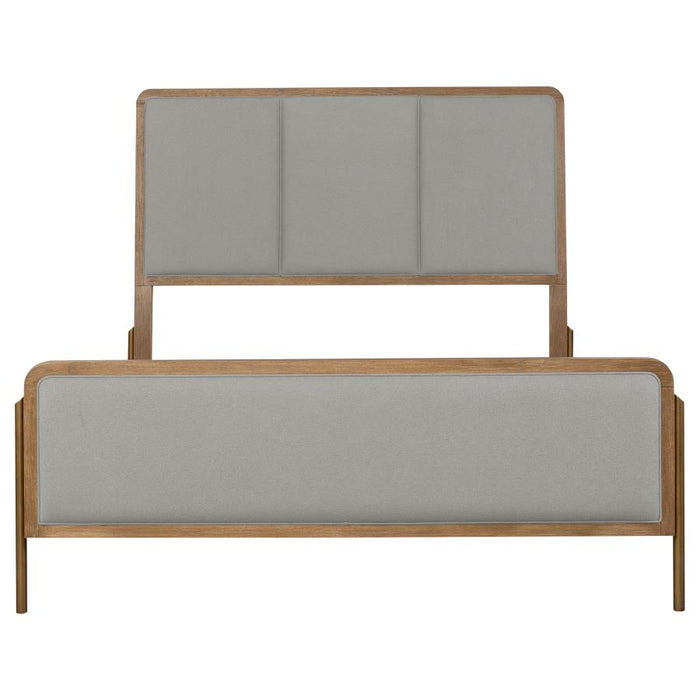 Arini Upholstered Panel Bed Sand Wash and Grey