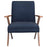 Cheryl Wooden Arms Accent Chair Dark Blue And Walnut