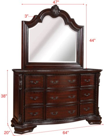 Sheffield Rich Brown Bedroom Dresser Mirror