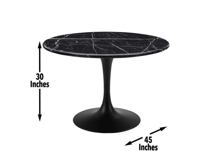 Colfax 45 inch Round Marble Dining Table