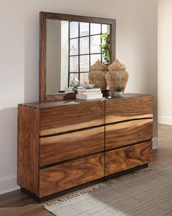 Winslow 6-drawer Dresser Smokey Walnut and Coffee Bean