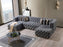 Neva Gray Velvet Double Chaise Sectional