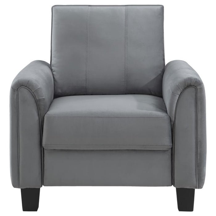 Davis Upholstered Rolled Arm Accent Chair Grey