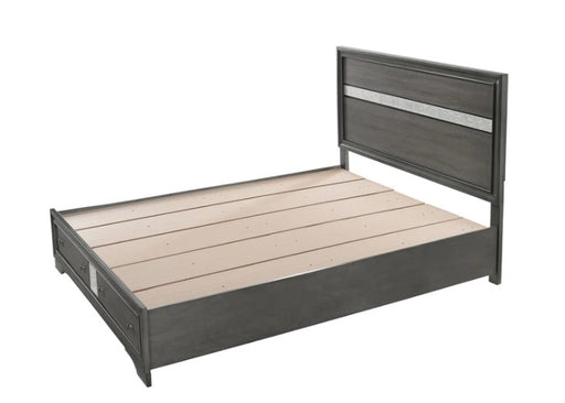 Regata Gray/Silver Storage Platform Bed