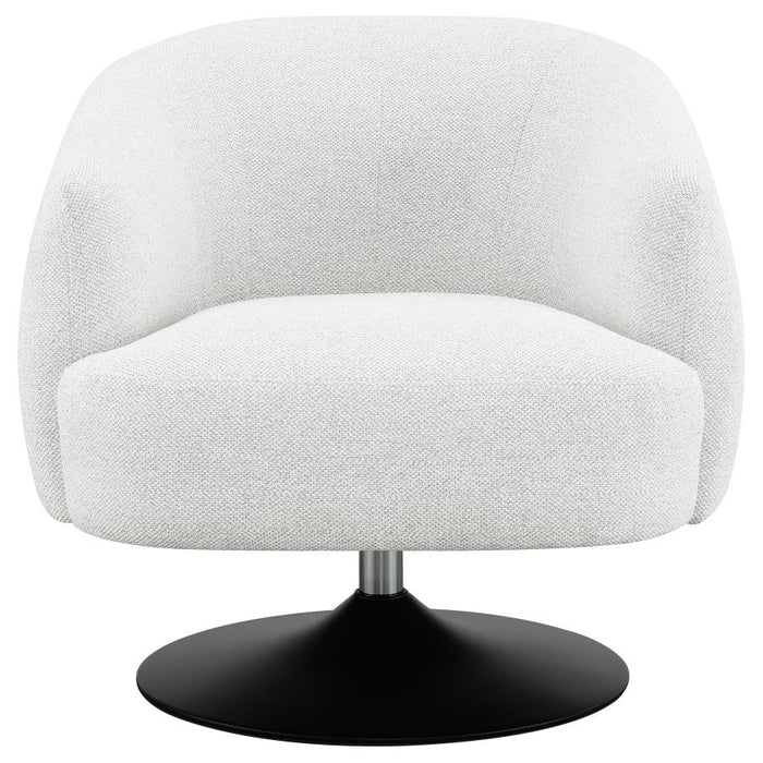 Dave Upholstered Swivel Accent Chair Beige and Matte Black