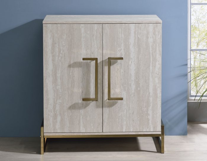 Larkin Faux-Marble Wine Cabinet