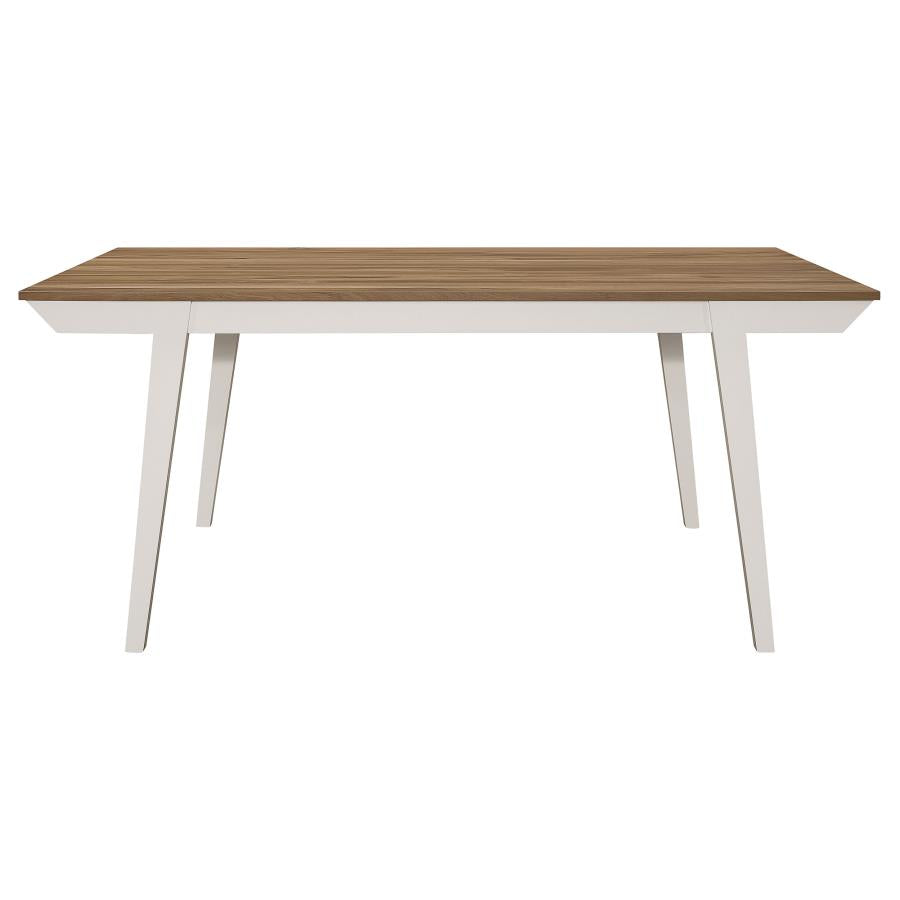 Nogales 7-piece Rectangular Dining Table Set Natural Acacia and Off White