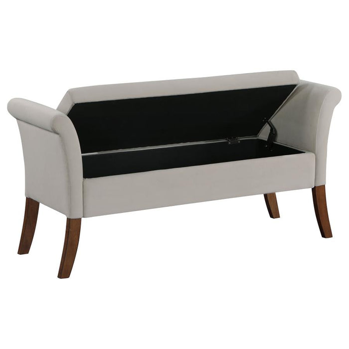 Farrah Upholstered Rolled Arms Storage Bench