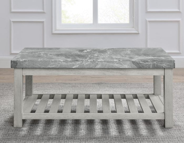 Canova 3-Piece Gray Marble Top Table Set