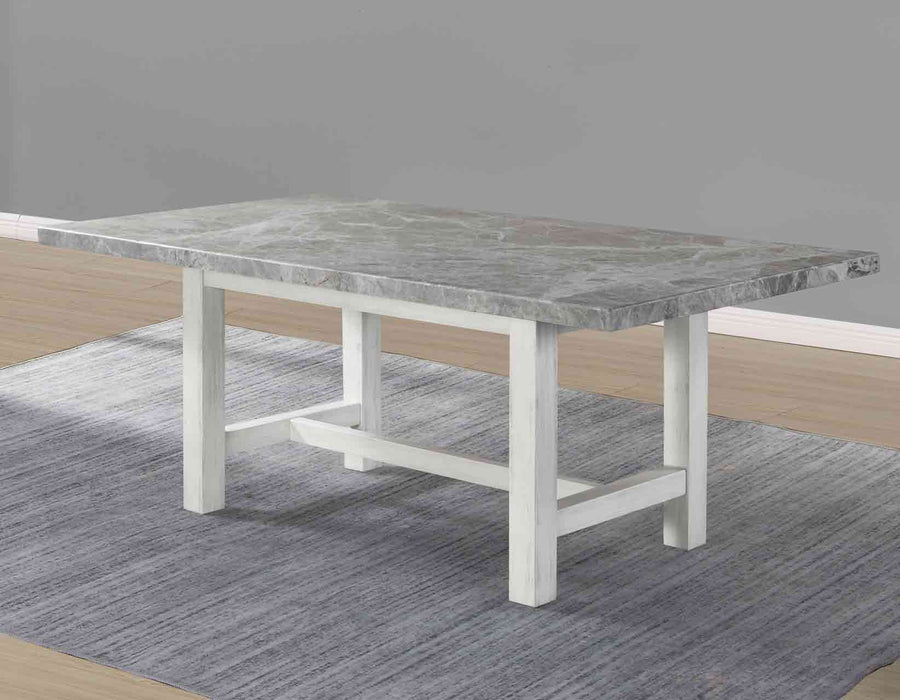 Canova 5-Piece 78-inch Gray Marble Dining Set