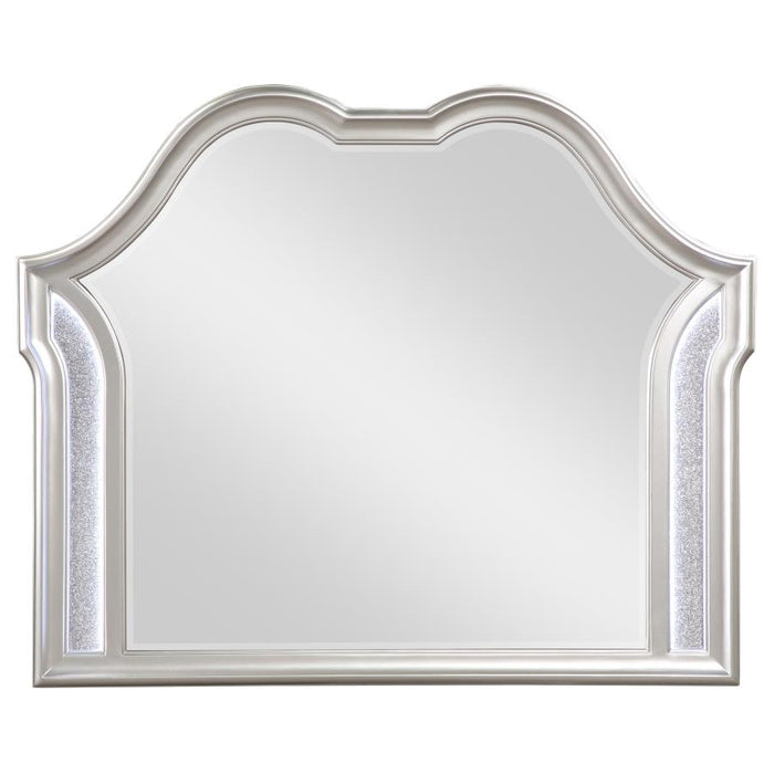 Evangeline Camel Top Dresser Mirror Silver Oak