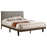 Mays Upholstered Platform Bed Walnut Brown and Grey