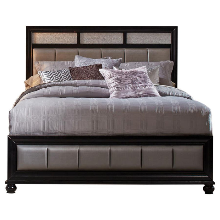 Barzini Upholstered Bed Black and Grey