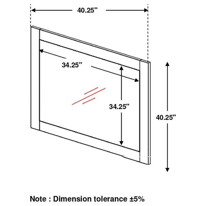 Frederick Square Dresser Mirror Weathered Oak