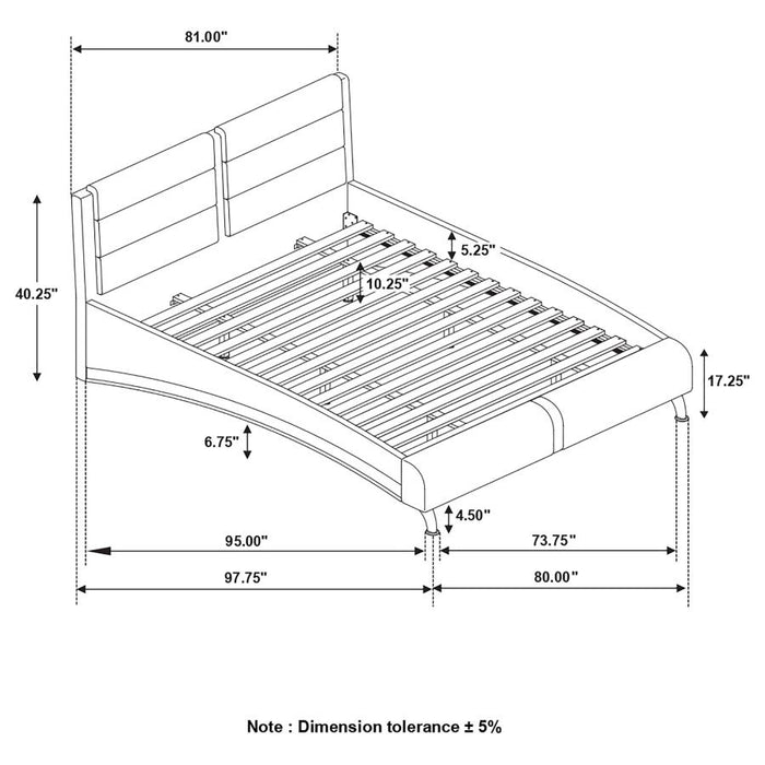 Jeremaine Upholstered Bed Black