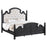 Celina Bed with Upholstered Headboard Black and Beige