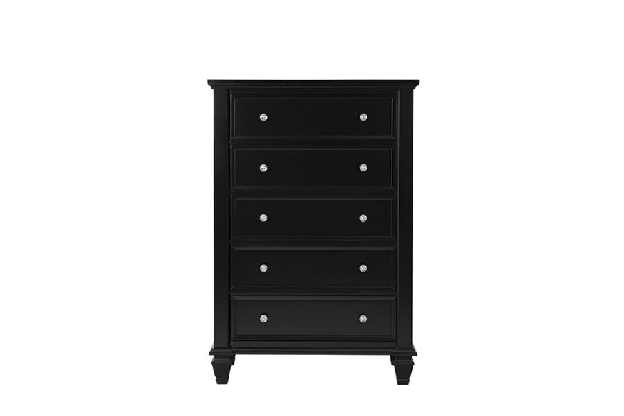 Sandy Beach 5-drawer Chest Black