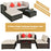 5 Pieces Outdoor Patio Rattan Furniture Set Sectional Conversation with Cushions(clearance)