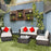 6 Pieces Patio Rattan Furniture Set with Sectional Cushion