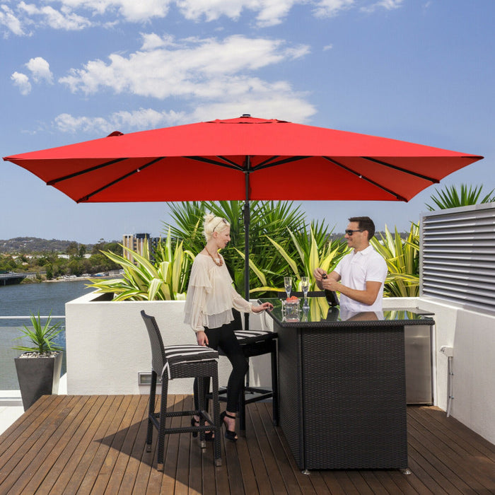 10 x 13 Feet Rectangular Cantilever Umbrella with 360° Rotation Function