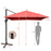 10 x 13 Feet Rectangular Cantilever Umbrella with 360° Rotation Function