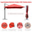 10 x 13 Feet Rectangular Cantilever Umbrella with 360° Rotation Function