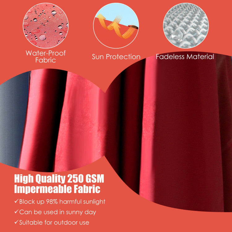 10 x 13 Feet Rectangular Cantilever Umbrella with 360° Rotation Function