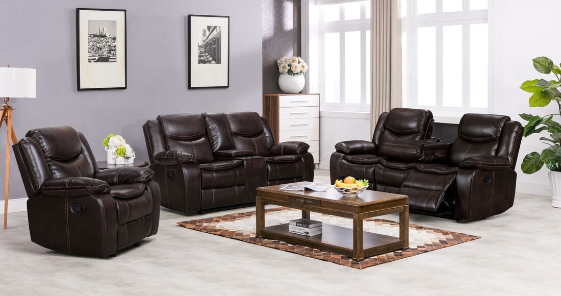 Reno Brown - 2PC or 3PC Reclining Set