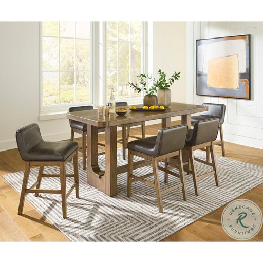 Cabalynn Light Brown Rectangular Counter Height Dining Room Set