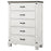 Lilith 5-drawer Chest Distressed Distressed Grey and White