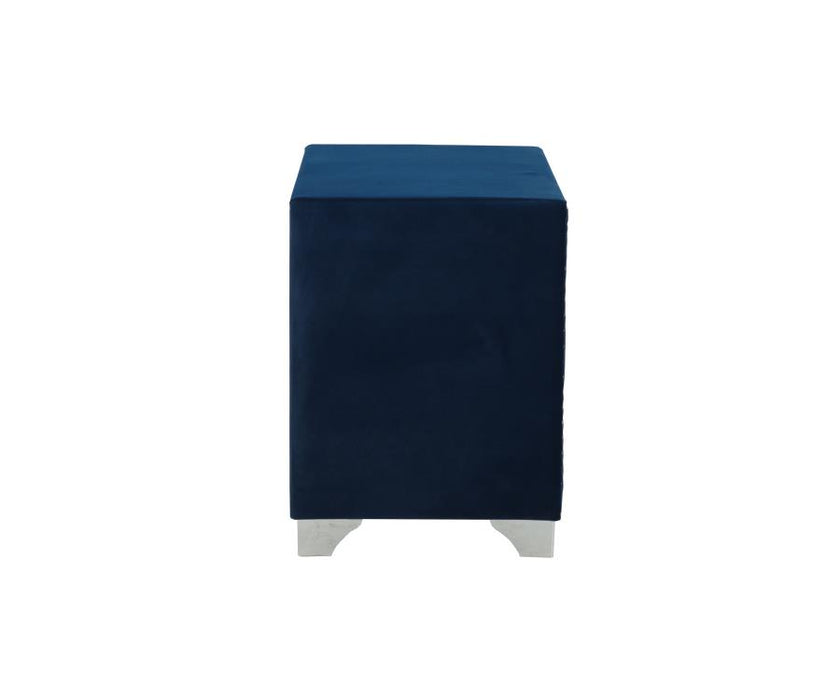 Melody 2-drawer Upholstered Nightstand Pacific Blue