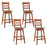 Swivel 24-Inch Counter Height Stool Set of 2 with Inclined Backrest