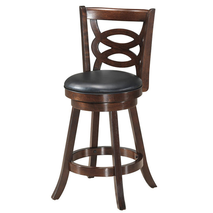 24/29 Inch Counter Height Upholstered Swivel Bar Stool with Cushion Seat