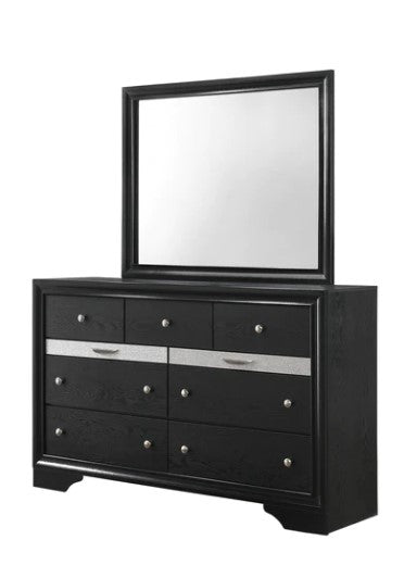 Regata Black/Silver Storage Platform Bedroom Set