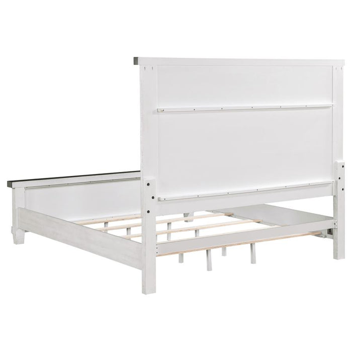 Lilith Panel Bed Distressed Grey and White