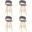 29 Inch Velvet Bar Stool Set of 2 with Woven Backrest and Gold Metal Legs