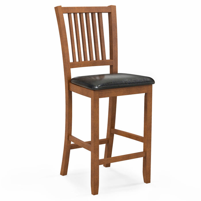 2-Piece Bar Chair Set Counter Height Bar Stool with Backrest