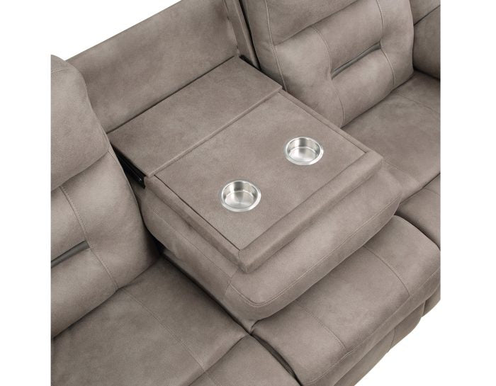 Abilene Manual Reclining Sofa with Drop-Down Console, Tan