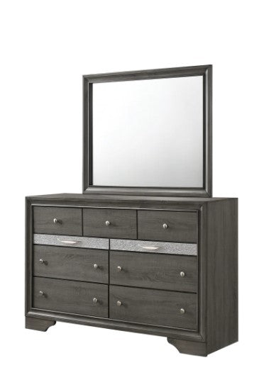 Regata 9 Drawer Gray/Silver Dresser