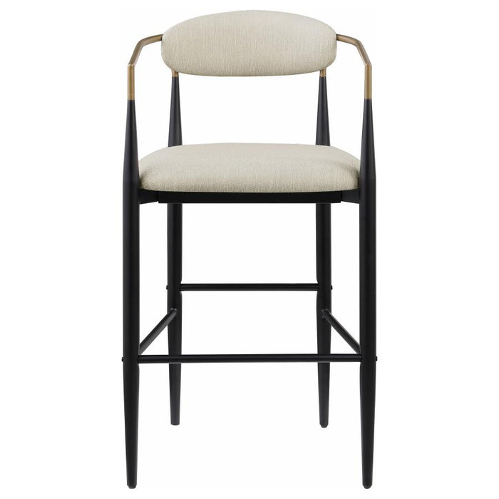 Tina Metal Pub Height Bar Stool with Upholstered Back and Seat set of 2