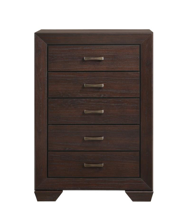 Kauffman 5-drawer Chest Dark Cocoa